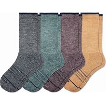 Men's Merino Wool Blend Calf Sock 4-Pack - Navy Teal Mix - Large - Bombas