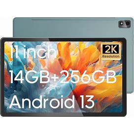 2024 Newest 11 Inch Tablet Android 13 Tablet, 2K 2000 X 1200 Display, 14GB RAM 256GB ROM 512GB Expand With Octa-Core CPU, 13MP+5MP, Dual SIM/2.4G&5G