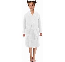 Boys Girls Robe Solid Flannel Bathrobes For Kids Night-Gown Pajamas