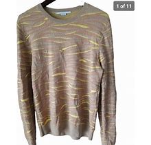 Stella Mccartney Sweaters | Stella Mccartney Women's Long Sleeve Round Neck Multicolor Pullover Sweater 46 | Color: Brown/Yellow | Size: 46