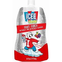 Icee Slush Fruit Punch Frozen Fruit Juice 6 Fl Oz Pouches - Just Freeze & Squeeze For Instant Slushy Maker, Great For Birthday Party, Lunchbox, No Ice