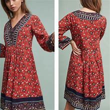 Anthropologie Dresses | Anthro Akemi + Kin Rosalind Embroidered Dress | Color: Red | Size: S