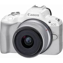 Canon EOS R50 Mirrorless Camera With 18-45mm Lens (White) 5812C012