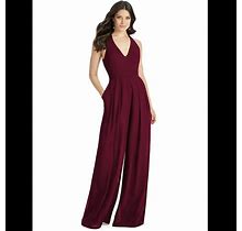 Dessy Collection Dresses | Dressy Collection V-Neck Backless Pleated Front Jumpsuit - Arielle | Color: Red | Size: 10