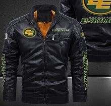 Edmonton Eskimos Fleece Leather Jacket 9004