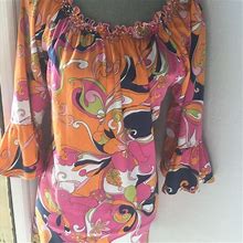 Joyous And Free Dresses | Paisley Mini Dress | Color: Orange/Pink | Size: M