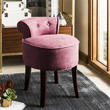 Winston Porter Breyner Vanity Stool Wood/Upholstered In Pink | 23 H X 18 W X 19 D In | Wayfair 931549B8074067b37ba5aa41848f4e69
