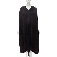 Comme Des Garcons Vintage 1980S Black Triacetate V-Neck Oversized Belted Dress