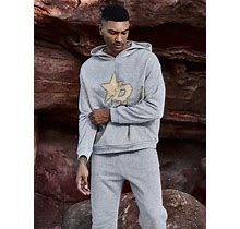 Men's Star Printed Hoodie And Sweatpants Sports Tracksuit, Athletic Suit,M