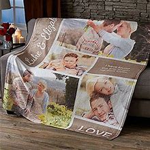 Personalized Fleece Blanket - Love Photo Collage - 50X60