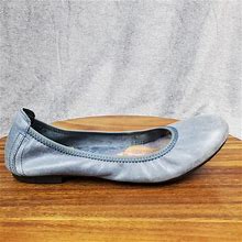 Born Ballet Flats Women's 8 m Blue Leather Slip On Comfort Casual