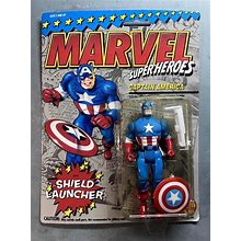 1993 Toybiz Marvel Superheroes Captain America (Moc) With Shield Launcher