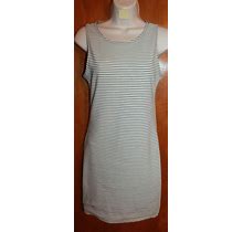 Forever 21 Small Sleeveless Sheath Dress (White/Black Stripe Knit W/