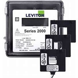 Leviton 2O480-1W Verifeye Series 2000 3P/4W Outdoor Meter Kit With 3 Split-Core Current Transformers, 277/480 V, 100 A