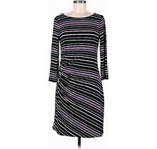 White House Black Market Casual Dress - Sheath: Purple Stripes Dresses - Women's Size Medium
