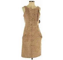 Eva Franco Women's Vegan Suede Ruffle Dress - Brown - Size 4