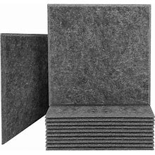 JBER Professional Acoustic Foam Panels, Sound Proof Padding Soundproofing Absorption Panel, 12" X 12" X 0.4" High Density Beveled Edge Wall Tiles For Acoustic Treatment -12 Pack Sesame Black