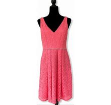 Adrianna Papell Dresses | Lovely Adrianna Papell Pink Lace Rhinestone Dress | Color: Pink | Size: 8