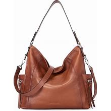 BOSTANTEN Genuine Leather Hobo Handbags Designer Shoulder Tote Purses Crossbody Large Bag For Women