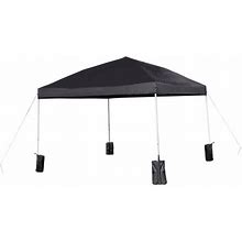 Flash Furniture Harris Collection 10' X 10' Black Pop Up Canopy Tent With Sandbags