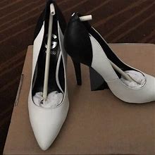 G By Guess White And Black Heels - New Women | Color: White/Black | Size: 5.5