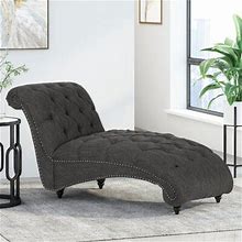 Charlton Home® Tufted Armless Chaise Lounge Polyester/Wood In Brown | 33.75 H X 29 W X 64.25 D In | Wayfair 9478830435Dd33be9ba4492be5e604a7