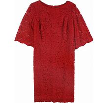 Ralph Lauren Womens Lace Sheath Dress, Red, 2