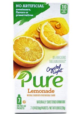Crystal Light Pure Lemonade On The Go Drink Mix, 7-Packet Box (4 Box Pack)