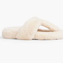 Aquazzura Shearling Sandals - Women - Ivory Sandals - EU 36