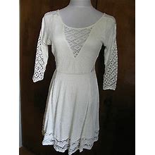 Free People Womens Snow Lined Crocheted Soft Rayon Flare Dress