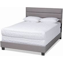 Baxton Studio 159-9765 Ansa Grey Upholstered King Size Bed