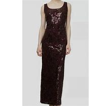 $130 Slny Women's Purple Maxi Sequined Sleeveless Evening Dress Size 6