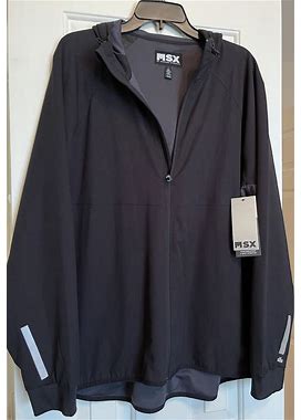 Msx By Michael Strahan Large Navy 4-Way Stretch Hoodie Jacket NWT