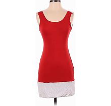 Venus Casual Dress - Bodycon Scoop Neck Sleeveless: Red Color Block Dresses - Women's Size Small