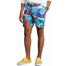 Polo Ralph Lauren Tropical Print Swim Trunks In Seabreeze Tropical At Nordstrom, Size 36