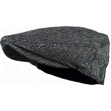 Strungten Men's Classic Herringbone Tweed Wool Blend Newsboy Ivy Hatbaseball Cap