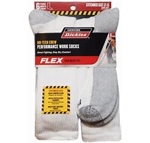 Genuine Dickies Men's Dri-Tech Crew Socks, 6-Pack, Sizes 6-15