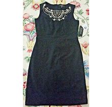 NWT Lux II 4P Black Shift Dress With Gorgeous Beading
