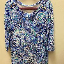 Lilly Pulitzer Dresses | Lily Pulitzer Girls Dress Size Xl 12-14 | Color: Blue/Green | Size: Xlg