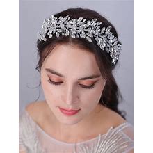 JWICOS Crystal Bridal Headband Silver Wedding Headpieces For Bride Tiara Wedding Hair Accessories For Women Prom Birthday Party