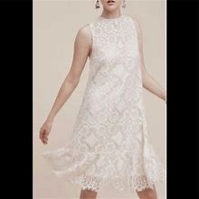 Anthropologie Dresses | Anthropologie Floreat Manson Sleeveless Lace Dress Ivory Lined Knee Length | Color: Cream | Size: 8
