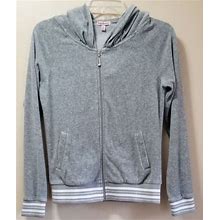 Juicy Couture Jacket Extra Small Gray Velour Full Zip Hoodie Tracksuit