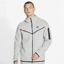 Nike Mens Nike Tech Fleece Full-Zip Hoodie - Mens Grey Heather/Black Size XL