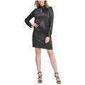 Dkny Womens Black Long Sleeve Above The Knee Body Con Cocktail Dress S