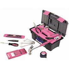 Apollo Tools Tool Kit With Tool Box, Pink, 53 Pc., DT9773P