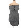 Casual Dress - Mini: Gray Marled Dresses - Women's Size 2X