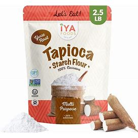 Iya Foods Tapioca Starch Flour - All Purpose Flour, Grain-Free, Non-GMO & Kosher Verified - Multi Purpose Substitute Made From 100% Yuca Root -