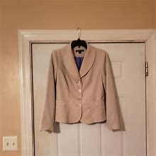 Tribella Jackets & Coats | Tribella Women's Size 4 Beige Blazer Jacket | Color: Blue | Size: 4