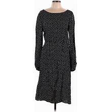 Anthropologie Casual Dress - Midi: Black Polka Dots Dresses - Women's Size 10