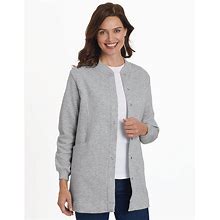 Blair Women's Long Snap-Front Jacket - Grey - 3XL - Womens